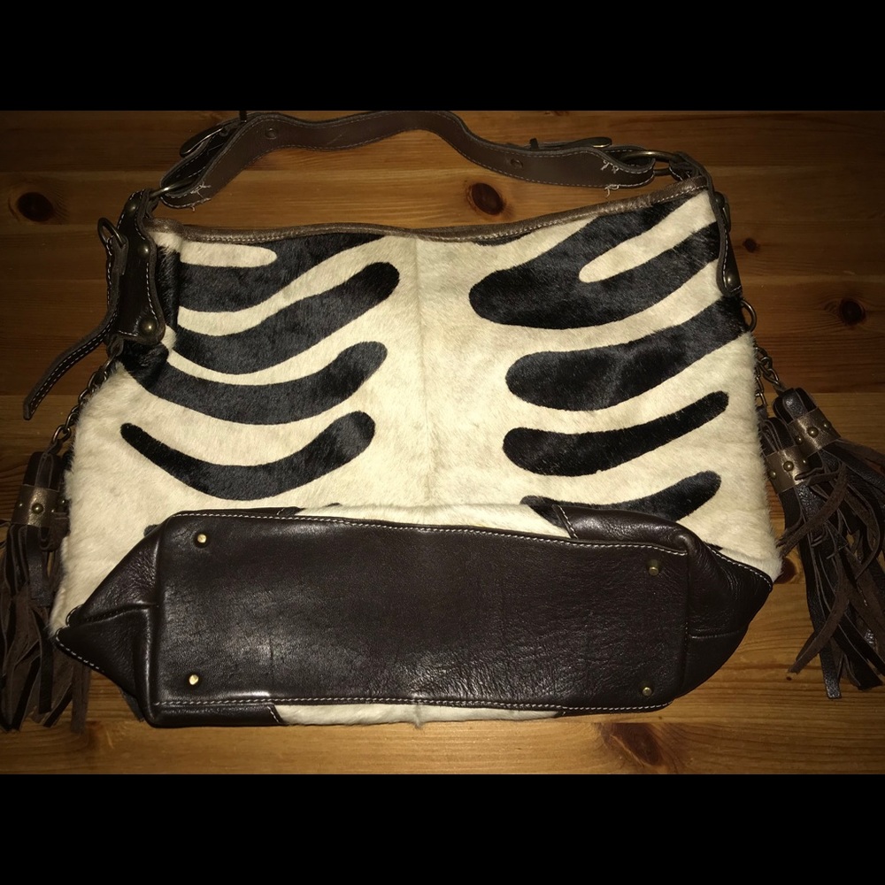 Zebra And Leather Tote Bag